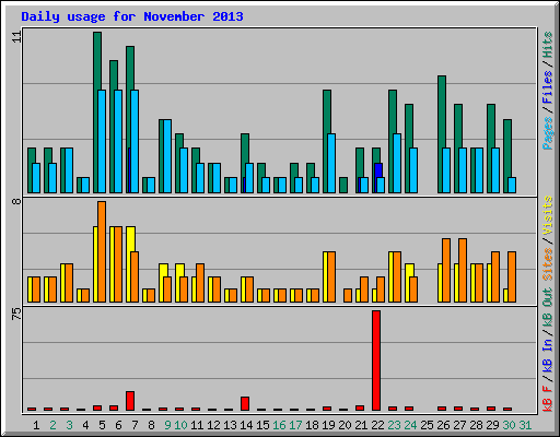 Daily usage for November 2013