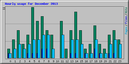 Hourly usage for December 2013