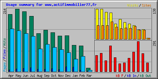 Usage summary for www.actifimmobilier77.fr